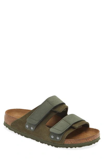 Birkenstock Uji Side Touch-strap Sandals In Thyme Green