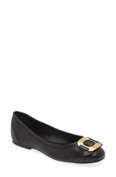 See By Chloé Chany Flat In Black Shiny Gold