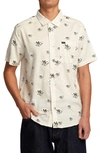 RVCA PUSHING UP FLORAL SHORT SLEEVE BUTTON-UP SHIRT