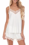 Flora Nikrooz Sestina Satin Short Pajamas In Ivory