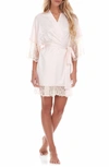 FLORA NIKROOZ GABBY LACE TRIM SATIN CHERMEUSE WRAP