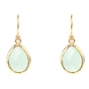 Latelita London Petite Drop Earring Aqua Chalcedony Gold