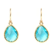 Latelita London Single Drop Earring Gold Blue Topaz Hydro