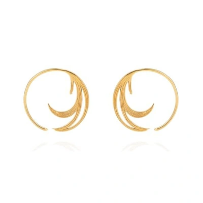 Gucci Duck Feather Hoop Earrings Gold Vermeil
