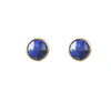 Latelita London Medium Circle Stud Earrings Lapis Lazuli Gold