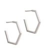 RACHEL JACKSON LONDON Medium Hexagon Hoop Earrings Silver