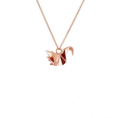 Gucci Mini Swan Necklace Rose Gold
