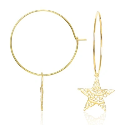 Gucci Star Web Hoops