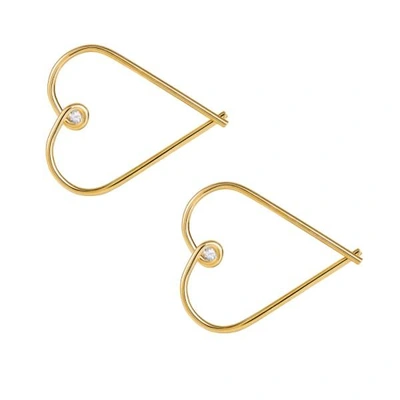Gucci Heart Hoop Earrings - Diamonds & Gold