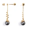 Gucci Drop Dark Grey Pearl Earrings