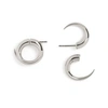 GUCCI CROCODILE HOOP EARRINGS SILVER