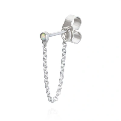 Gucci Opal And Chain Stud Earring