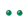 Latelita London Medium Circle Stud Earrings Green Onyx Gold