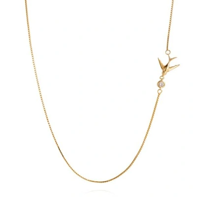 Gucci Swallow Necklace White Sapphire & Gold