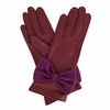 GIZELLE RENEE Josephine Purple Leather Gloves With Plum Cashmere