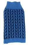 Pet Life Harmonious Dual Color Weaved Heavy Cable In Aqua Blue And Dark Blue