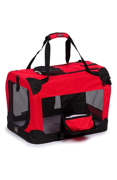 Pet Life Folding Deluxe 360 Vista View Pet Carrier In Red