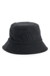 Isabel Marant Haley Logo Embroidered Cotton Canvas Bucket Hat In Black/ Black