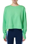 Sweaty Betty After Class Crop Sweatshirt In Radiate Green