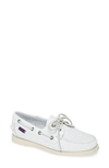 Sebago Slip-on Shoes With Rubber Sole And Metal Eyelets In White