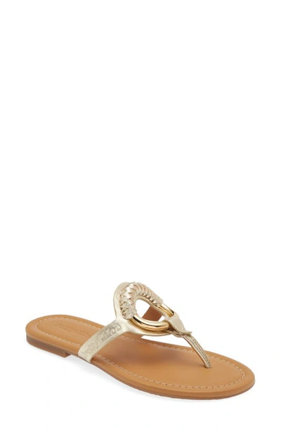 See By Chloé Hana Metallic Flip Flop In Light Gold