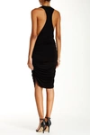 GO COUTURE RACERBACK RUCHED SHEATH DRESS
