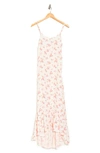LOVE...ADY LOVE...ADY DITSY FLORAL PRINT HIGH-LOW RUFFLE DRESS