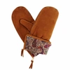 GIZELLE RENEE Psyche Tan Brown Nubuk Suede Gloves With BM Liberty Tana Lawn