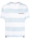 Thom Browne Gestreiftes T-shirt In Blue