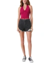 Alice And Olivia Womens Cropped Tank Halter Top In Red