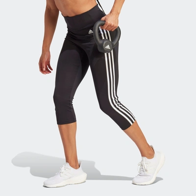 Adidas Originals Women's Adidas Designed To Move High-rise 3-stripes 3/4 Sport Leggings In Multi