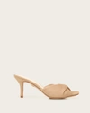 Veronica Beard Melli Twist Leather Kitten-heel Sandals In Sand