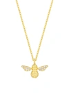 Estella Bartlett Bee Sparkle Wings Necklace In Gold Plated