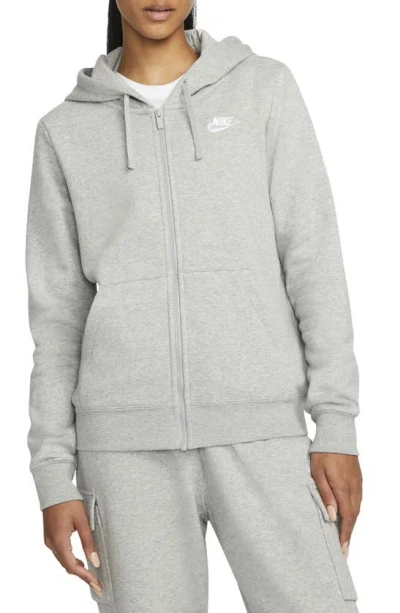 Nike Women's  Sportswear Club Fleece Full-zip Hoodie In Grey