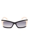 Pucci 54mm Gradient Geometric Sunglasses In Black/ Other / Gradient Smoke