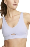 Nike Dri-fit Indy Padded Strappy Cutout Medium Support Sports Bra In Purple