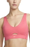 Nike Dri-fit Indy Padded Strappy Cutout Medium Support Sports Bra In Pink