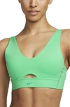 Nike Dri-fit Indy Padded Strappy Cutout Medium Support Sports Bra In Green