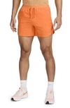 Nike Men's Stride Dri-fit 5" Brief-lined Running Shorts In Bright Mandarin/dark Russet