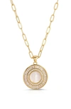 JOY DRAVECKY MOTHER MARY MOTHER-OF-PEARL PENDANT NECKLACE