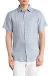 Rodd & Gunn Grey Lynn Linen Short Sleeve Button-up Shirt In Storm