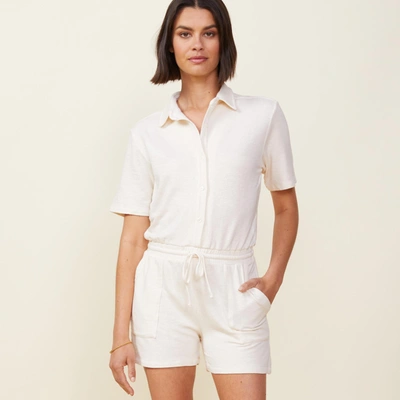 Monrow Supersoft Romper In Pearl