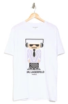 Karl Lagerfeld Kocktail Textured Logo T-shirt In White