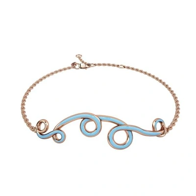 Gucci 1986 Wiggle Wiggle Bracelet In Baby Blue & Rose