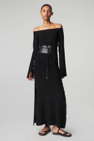 Altuzarra Ramla Off-the-shoulder Knitted Dress In Black