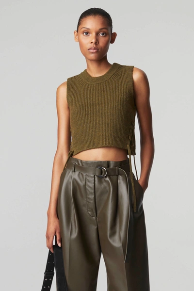 Altuzarra Women's Amani Lace-up Cropped Sweater In Sencha