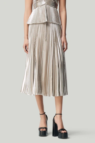 Altuzarra Sif Pleated Midi Skirt In Silver