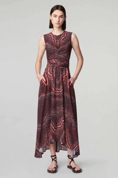 Altuzarra Penny Printed Midi Dress In Black