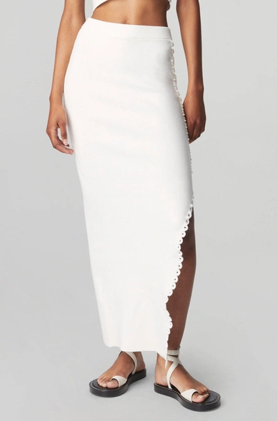 Altuzarra Bisa Buttoned Knit Midi Skirt In Natural White