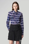 Altuzarra Chika Tie-dye Button-front Blouse In Berry Blue